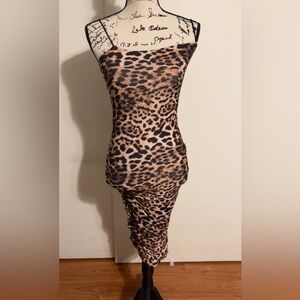 Naked Wardrobe Beige and Black Dress